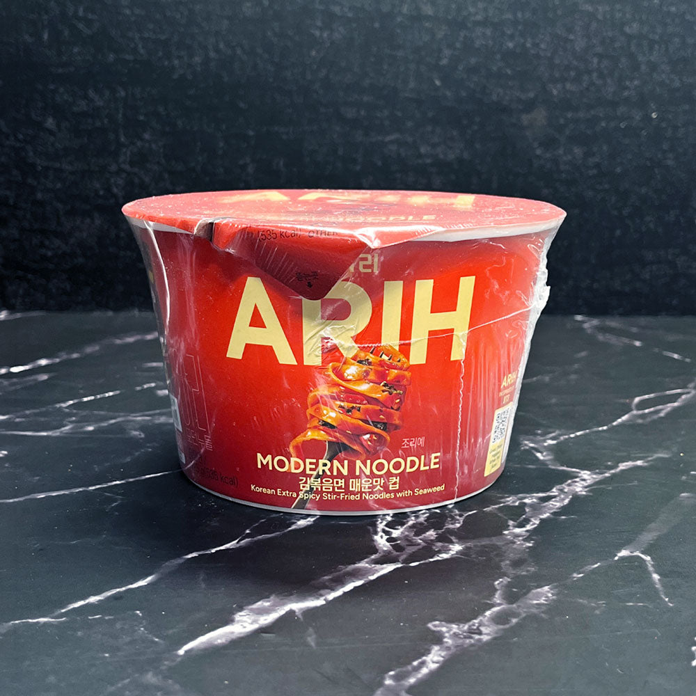 Arih Modern Noodle Extra Spicy Stir-Fried Noodle with Seaweed 125g Bowl