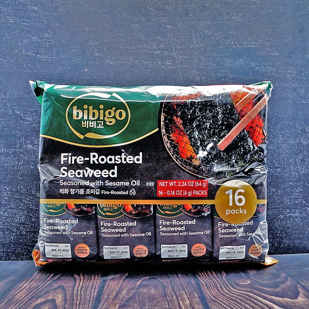 CJ Bibigo Fire‑Roasted Seaweed 16 Packs (4g x16)