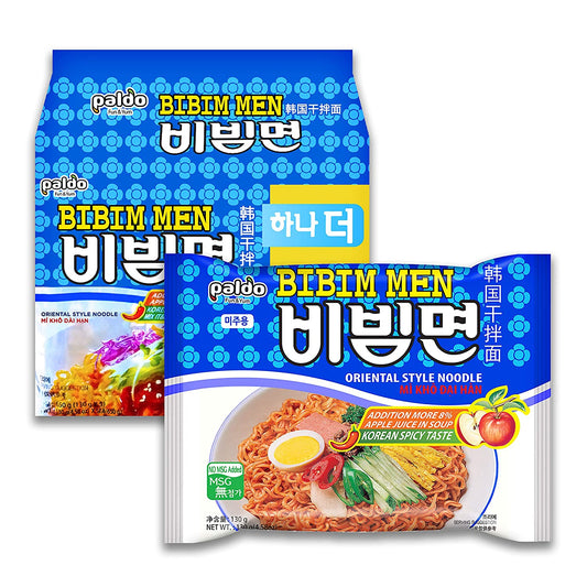 Paldo Cold Ramen Noodles With Sweet &amp; Spicy Sauce (BibimMyun) 5 Pack 650g