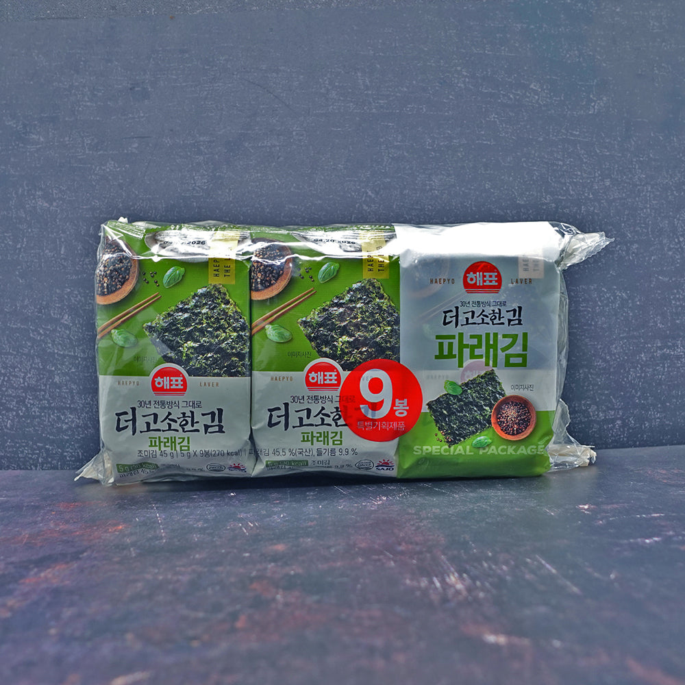 Sajo Haepyo Green Seaweed Seasoned Laver 9 pack (5g X9)