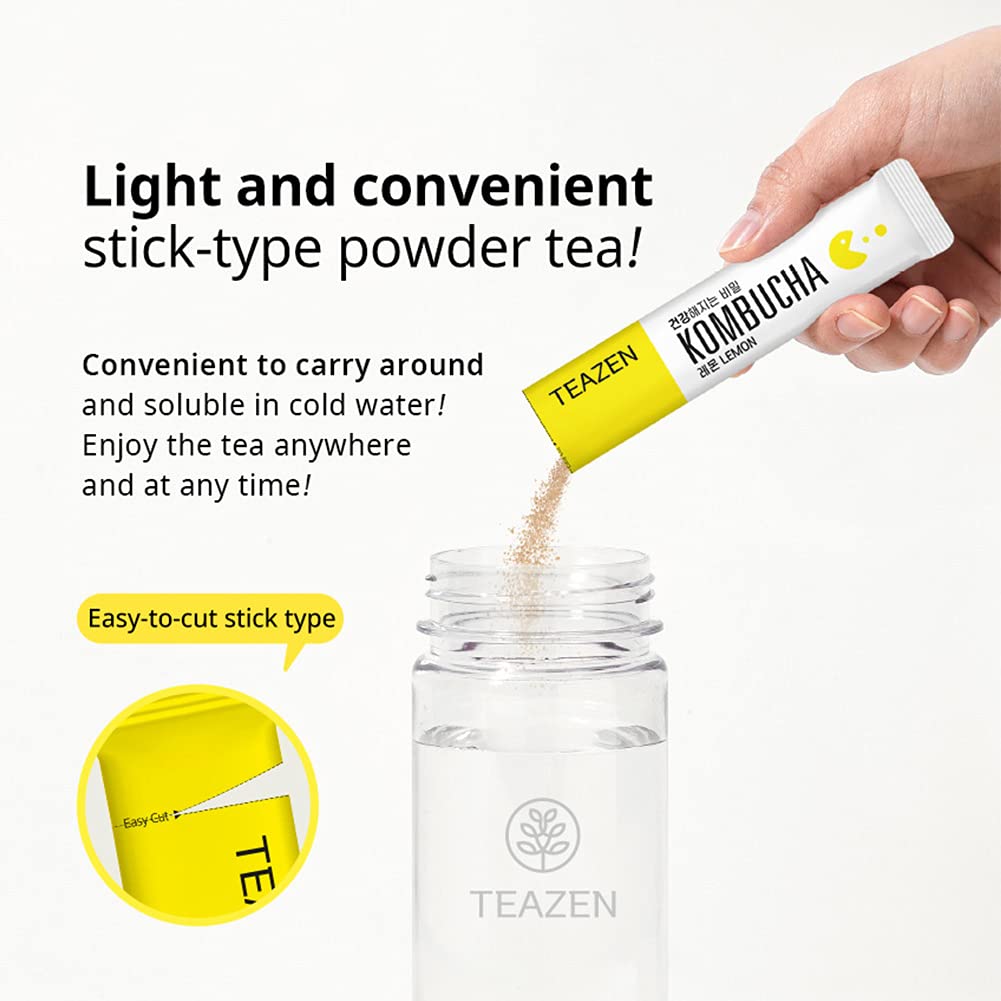 Teazen Kombucha Prebiotics Lemon 10 Sticks 50g