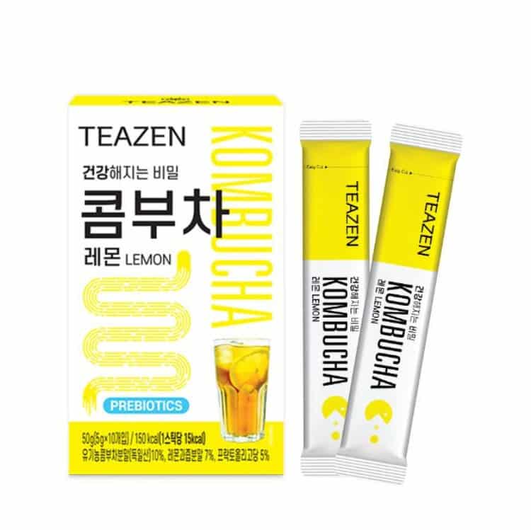 Teazen Kombucha Prebiotics Lemon 10 Sticks 50g
