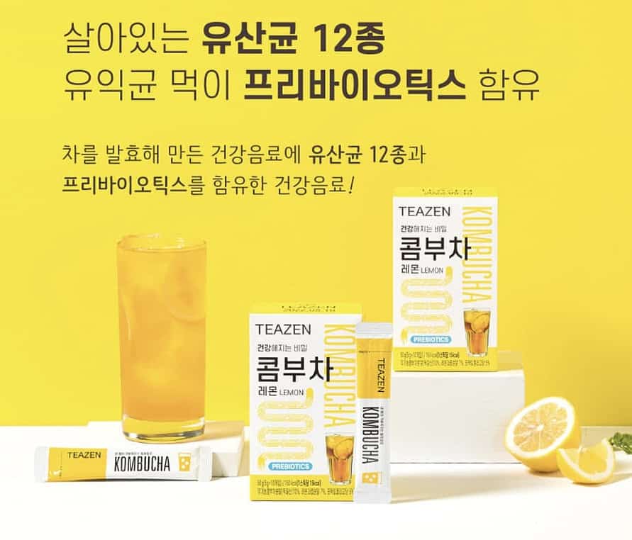 Teazen Kombucha Prebiotics Lemon 10 Sticks 50g
