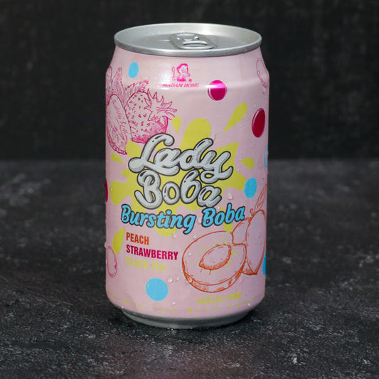 Lady Boba Bursting Boba Peach, Strawberry &amp; Black Tea 320ml