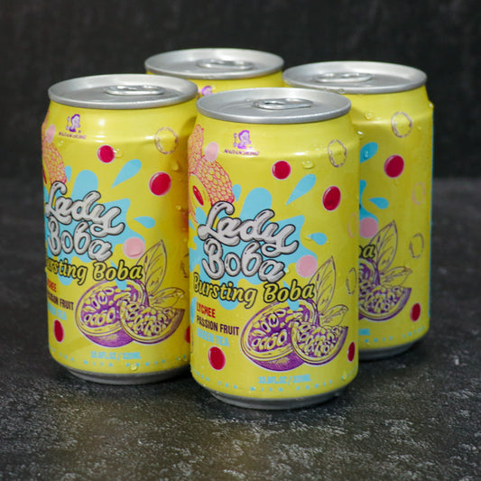 Lady Boba Bursting Boba Lychee, Passion Fruit &amp; Green Tea (320mlx4)