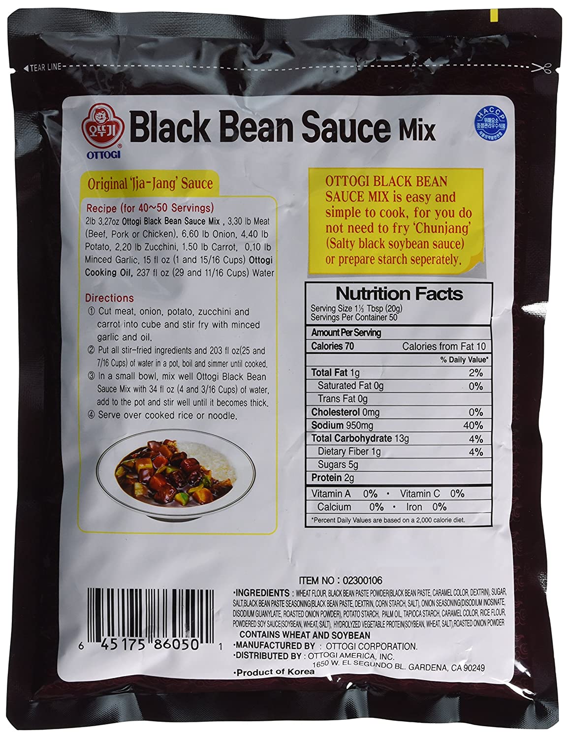 Ottogi Jjajang (Black Bean) Powder 1kg