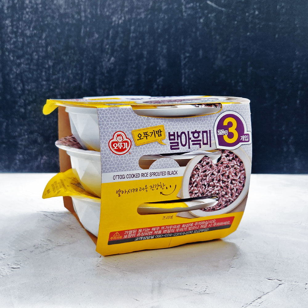 (Ottogi) Cooked Rice Sprouted Black Rice 210g x 3 - Che Gourmet
