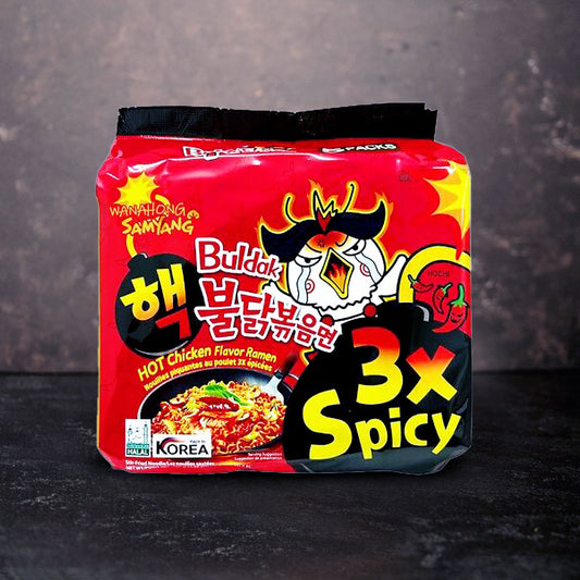 Samyang Buldak 3X Spicy Hot Chicken Flavour Ramen 5 Pack 700g