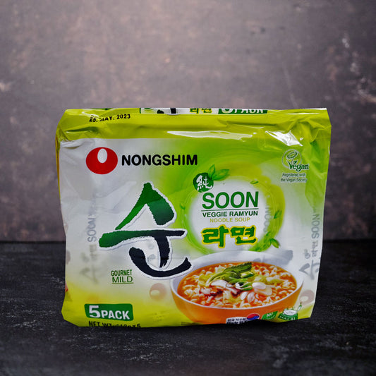 Nongshim Soon Veggie Ramyun Noodle Soup 5 Pack 560g