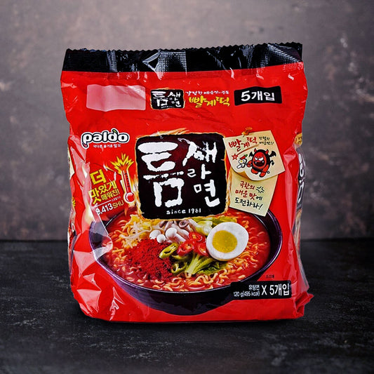 Extra Spicy Stir Fried Noodles (Teumsae) (5 Pack) 600g (Paldo)