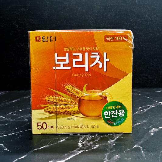 Orange box of Damtuh Barley Tea, 50 teabags, 75g