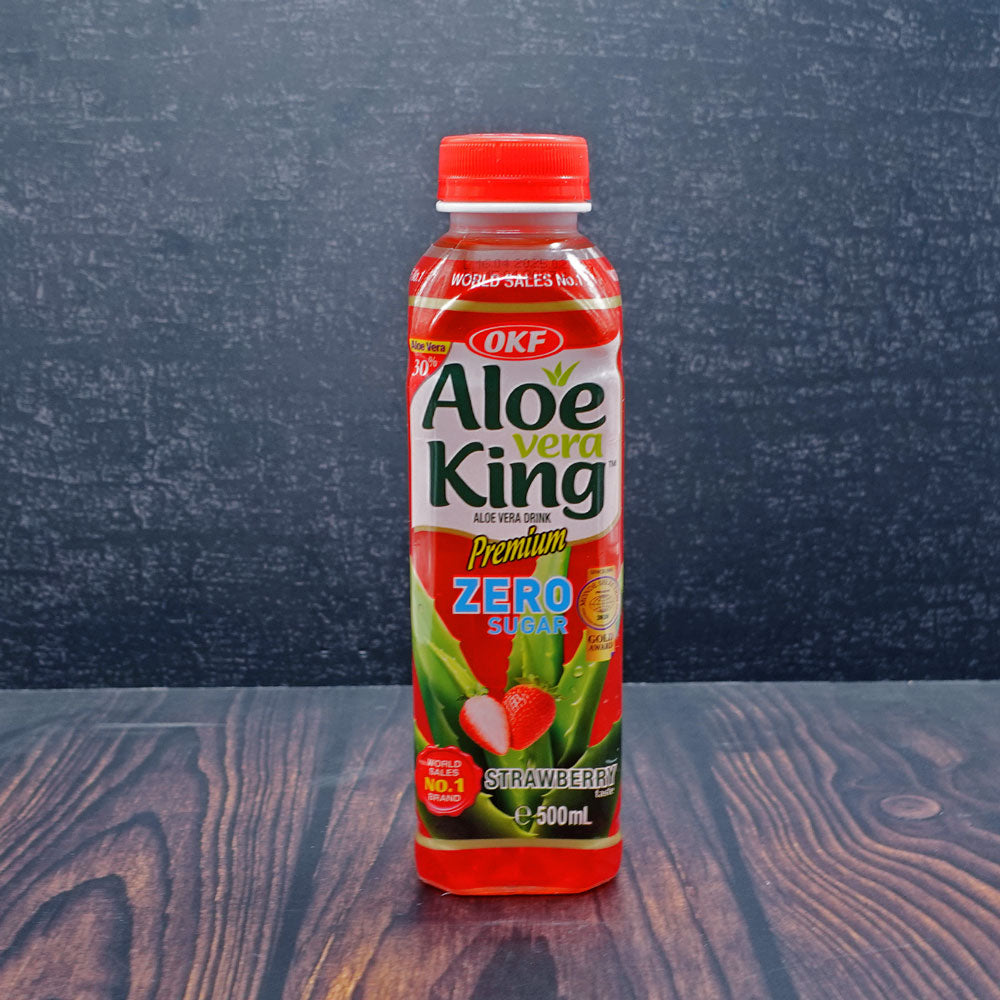 (OKF) Aloe Vera King Premium Strawberry Zero Sugar 500ml - Che Gourmet