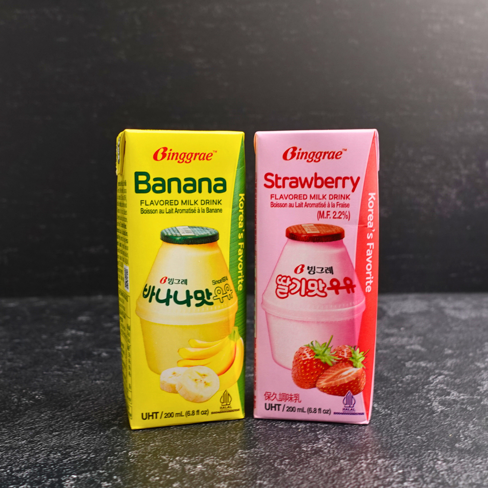 (Binggrae) Banana & Strawberry Milk Combo (2x200ml) - Che Gourmet