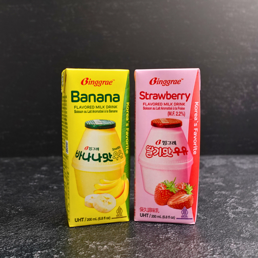 (Binggrae) Banana & Strawberry Milk Combo (2x200ml) - Che Gourmet