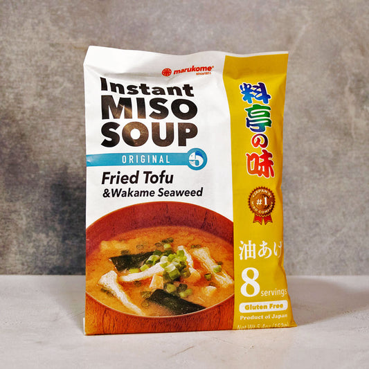 Marukome Instant Miso Soup Fried Tofu Wakame & Seaweed 8 Serving 152g