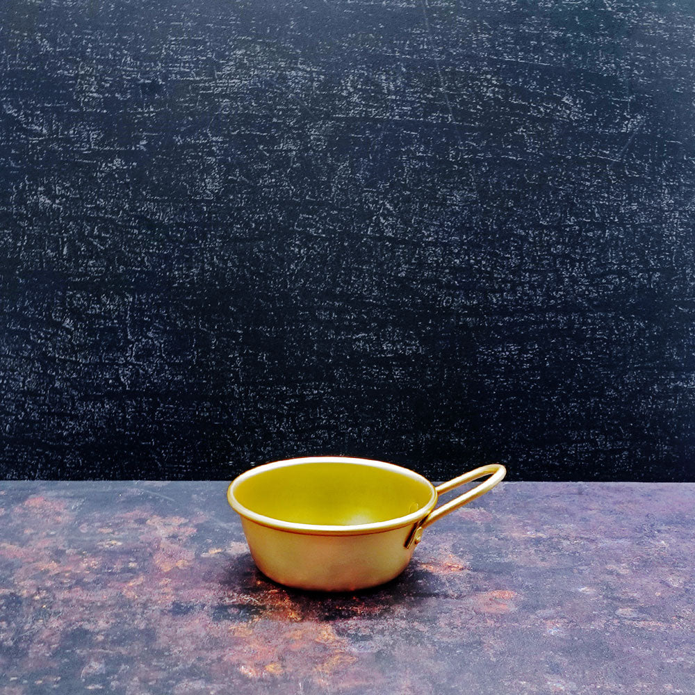 Yellow Metal Makgeolli Bowl with Handle - Che Gourmet