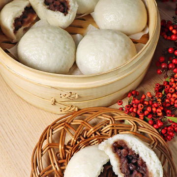 Red Bean Bun (Vegetarian: Contains Milk) Baozi